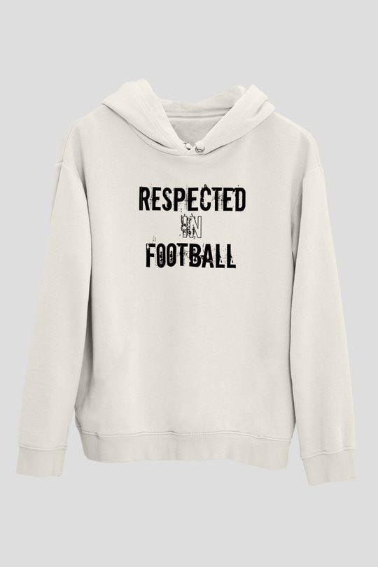 Futbol Baskılı Unisex Ekru Hoodie