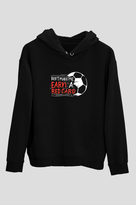 Futbol - Football Baskılı Unisex Siyah Hoodie