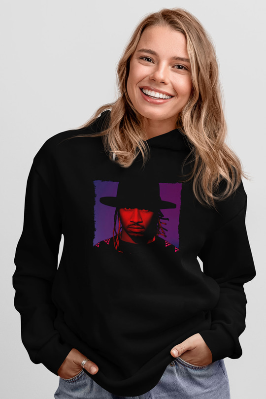 Future Siyah Unisex Kapüşonlu Sweatshirt