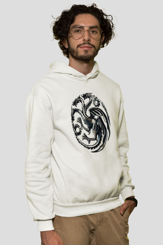 Game of Thrones Beyaz Unisex Kapşonlu Sweatshirt
