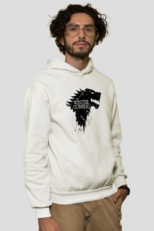 Game of Thrones Beyaz Unisex Kapşonlu Sweatshirt
