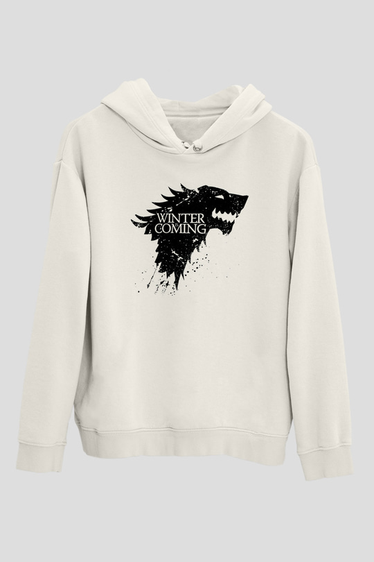 Game of Thrones Beyaz Unisex Kapşonlu Sweatshirt