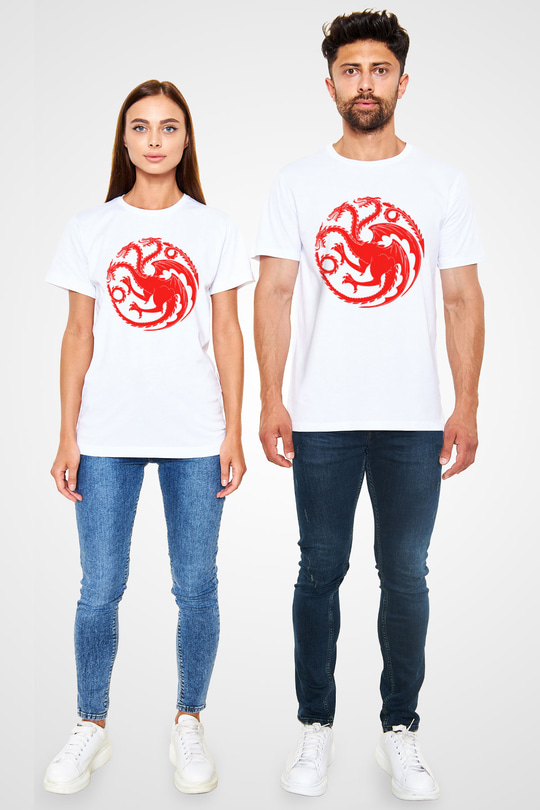 Game of Thrones Beyaz Unisex Tişört T-Shirt