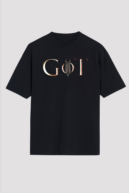 Game of Thrones Siyah Unisex Oversize Tişört T-Shirt