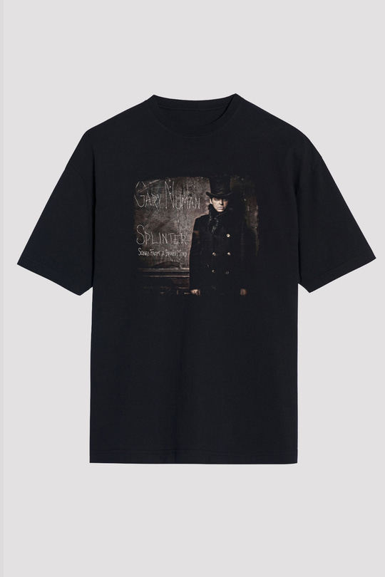 Gary Numan Baskılı Unisex Siyah Oversize Tişört