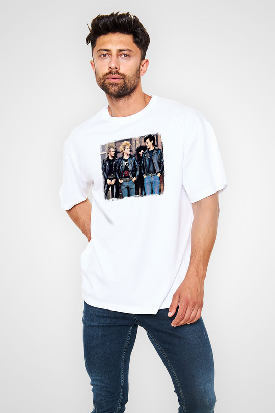 GBH Baskılı Unisex Beyaz Oversize Tişört