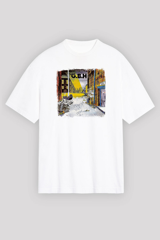 GBH Baskılı Unisex Beyaz Oversize Tişört