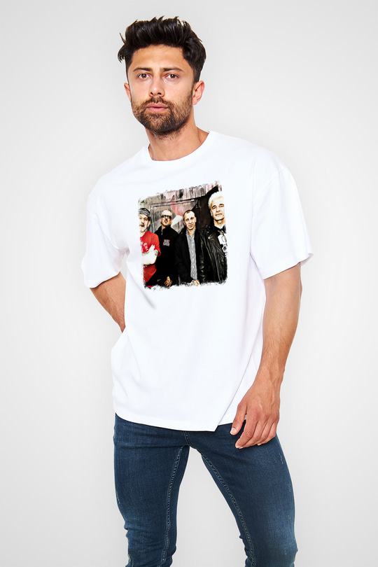 GBH Baskılı Unisex Beyaz Oversize Tişört