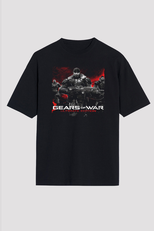 Gears of War Siyah Oversize Tişört Oversize T-shirt
