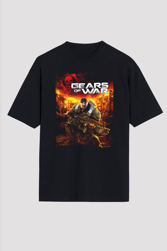 Gears of War Siyah Oversize Tişört Oversize T-shirt