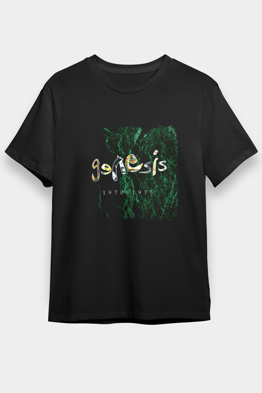 Genesis Baskılı Unisex Siyah Tişört