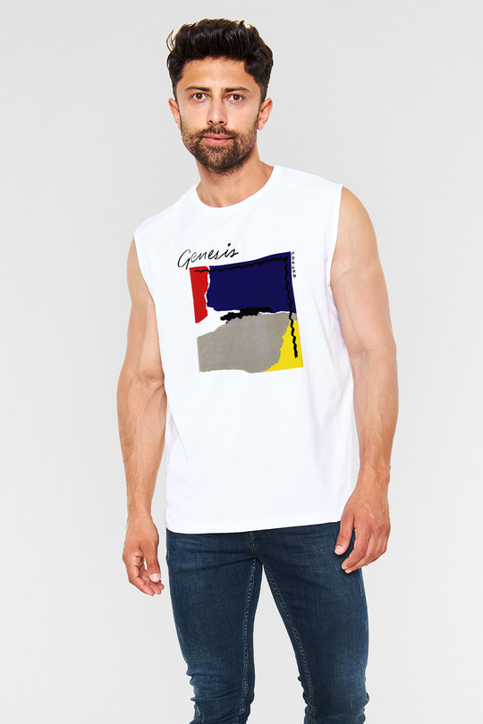 Genesis Beyaz Unisex Kolsuz Tişört