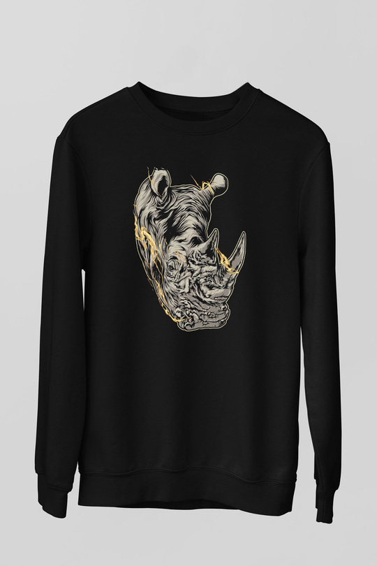 Gergedan Siyah Unisex Sweatshirt
