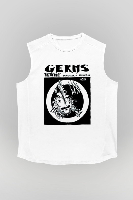 Germs Beyaz Unisex Kolsuz Tişört