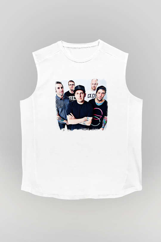 Ghost Inside Baskılı Unisex Beyaz Kolsuz Tişört