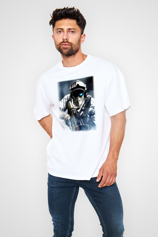 Ghost Recon Beyaz Unisex Oversize Tişört T-Shirt