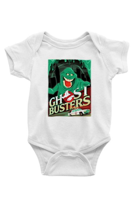 Ghostbusters Hayalet Avcıları Baskılı Beyaz Unisex Bebek Body - Zıbın
