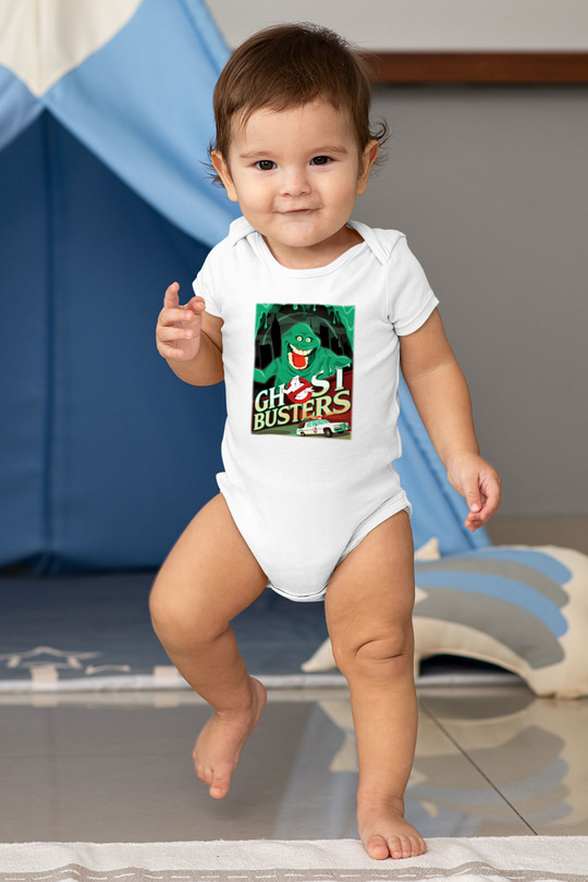 Ghostbusters Hayalet Avcıları Baskılı Beyaz Unisex Bebek Body - Zıbın