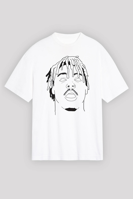 Ghostemane Baskılı Unisex Siyah Oversize Tişört - Tshirt