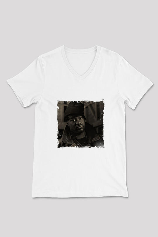 Ghostface Killah Baskılı Beyaz V Yaka Unisex Tişört