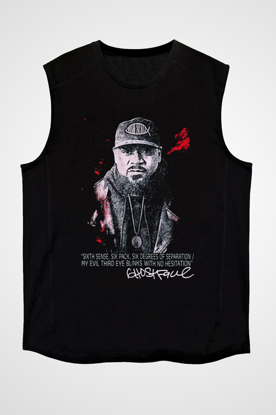 Ghostface Killah Siyah Unisex Kolsuz Tişört