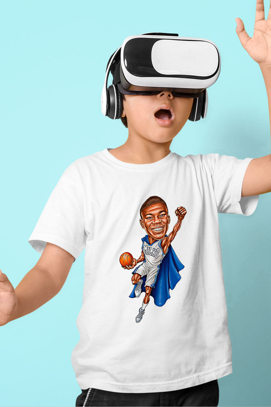 Giannis Antetokounpma Baskılı Beyaz Unisex Beyaz Çocuk Tişört - Tshirt