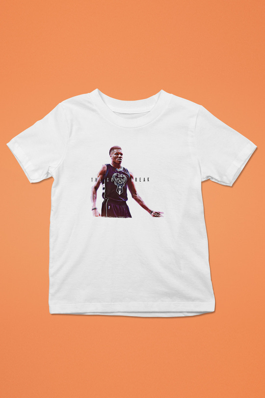 Giannis Antetokounpma Baskılı Beyaz Unisex Beyaz Çocuk Tişört - Tshirt