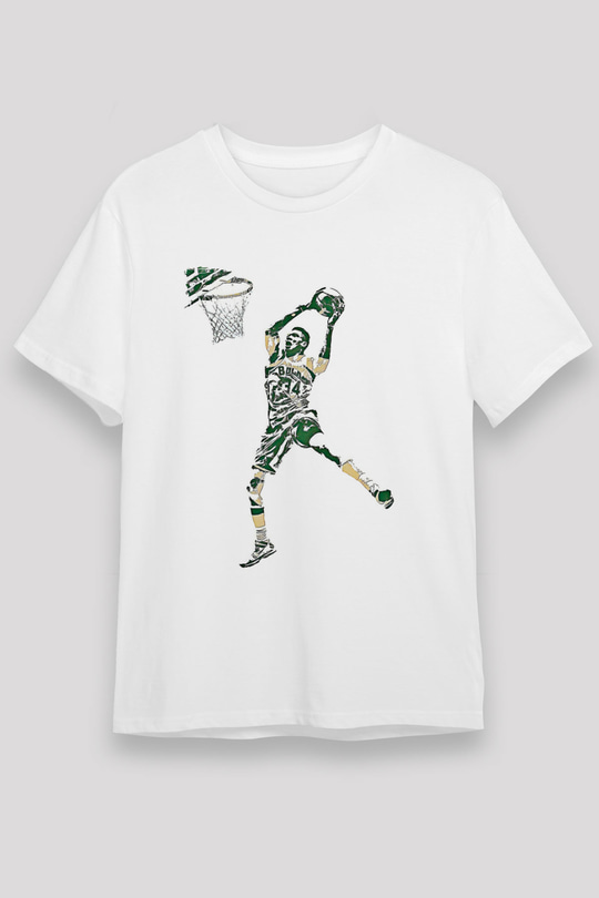 Giannis Antetokounpma Baskılı Unisex Beyaz Tişört - Tshirt