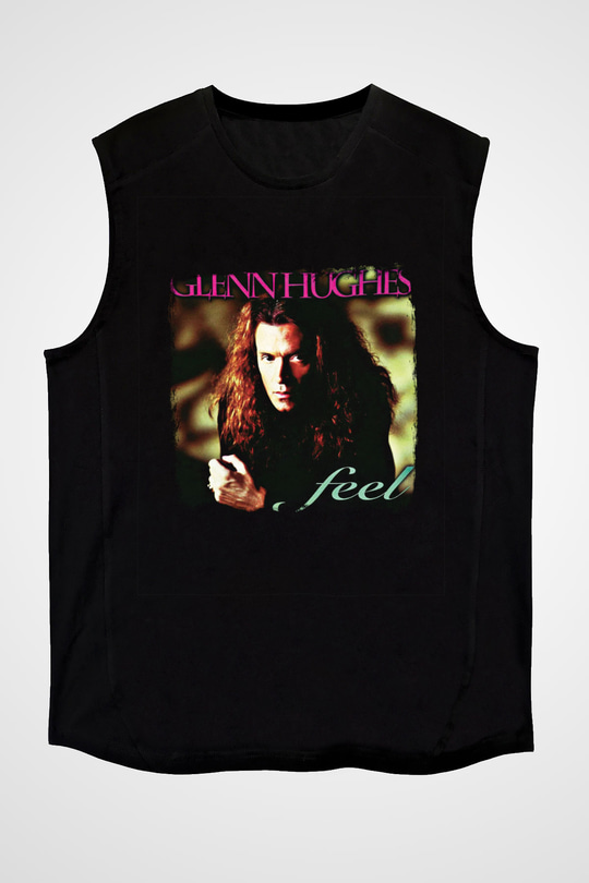 Glenn Hughes Baskılı Unisex Siyah Kolsuz Tişört