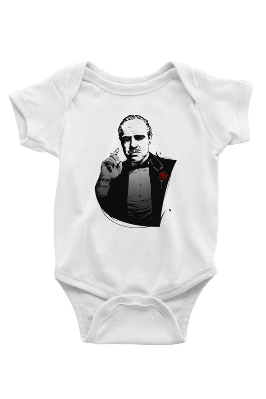 Godfather Baskılı Beyaz Unisex Bebek Body - Zıbın