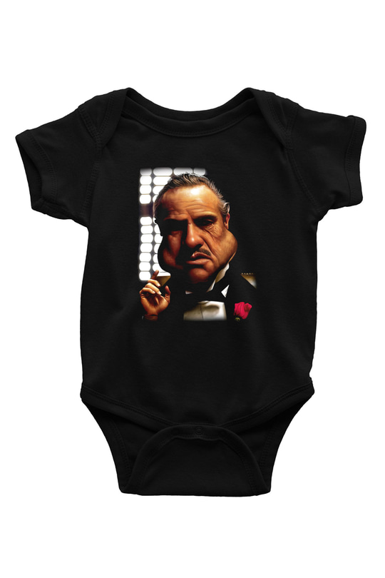 Godfather Baskılı Siyah Bebek Body - Zıbın