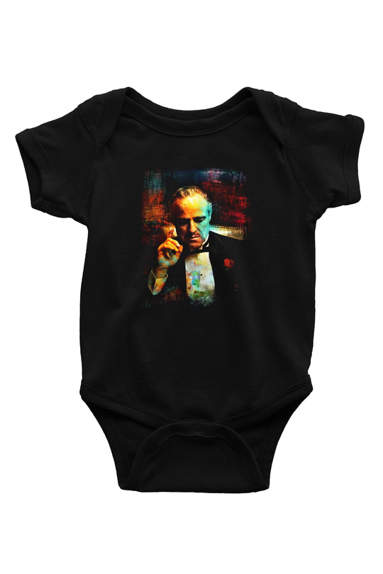 Godfather Baskılı Siyah Bebek Body - Zıbın
