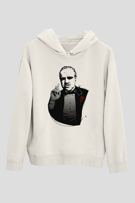 Godfather Beyaz Unisex Hoodie