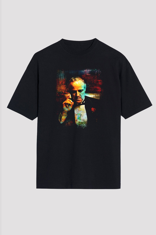 Godfather Siyah Unisex Oversize Tişört T-Shirt