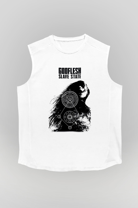 Godflesh Beyaz Unisex Kolsuz Tişört