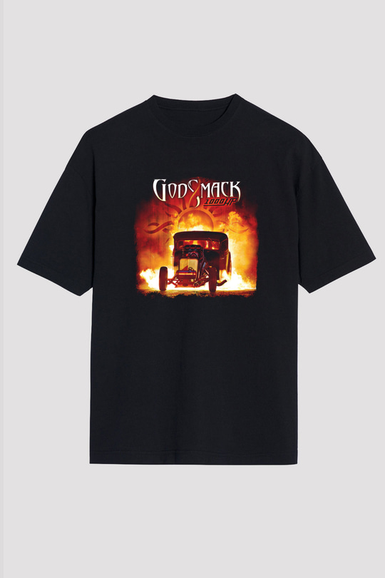 Godsmack Baskılı Unisex Siyah Oversize Tişört