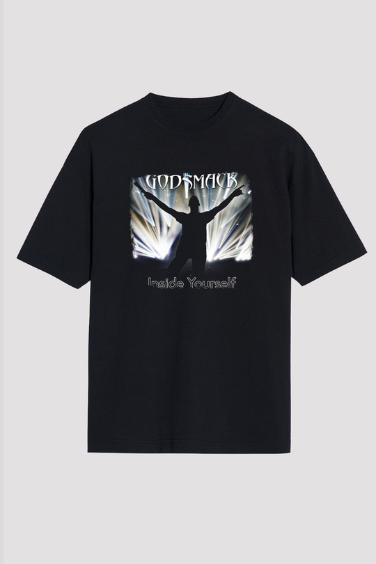 Godsmack Baskılı Unisex Siyah Oversize Tişört