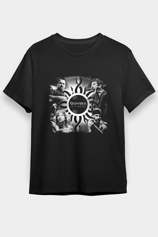 Godsmack Baskılı Unisex Siyah Tişört