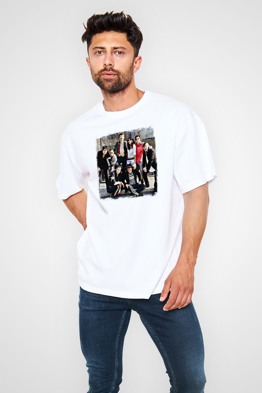 Gogol Bordello Baskılı Unisex Beyaz Oversize Tişört