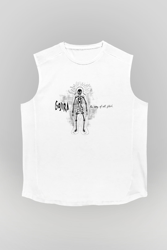 Gojira Beyaz Unisex Kolsuz Tişört
