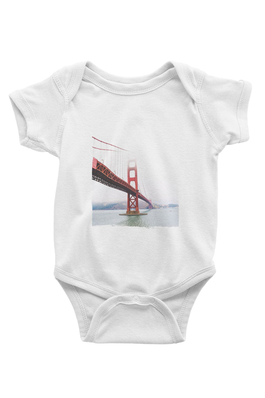 Golden Gate Bridge Beyaz Bebek Body - Zıbın