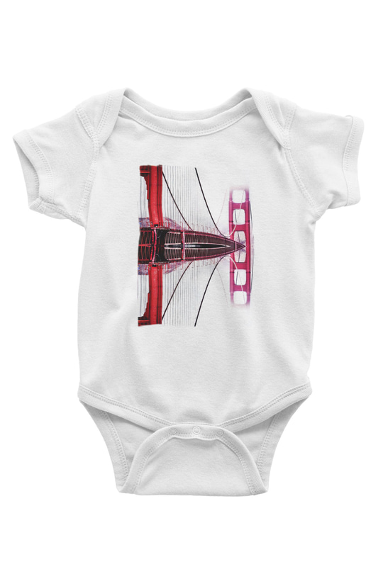 Golden Gate Bridge Beyaz Bebek Body - Zıbın