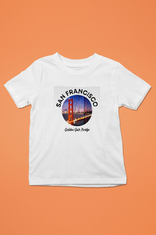 Golden Gate Bridge Beyaz Unisex Çocuk Tişört