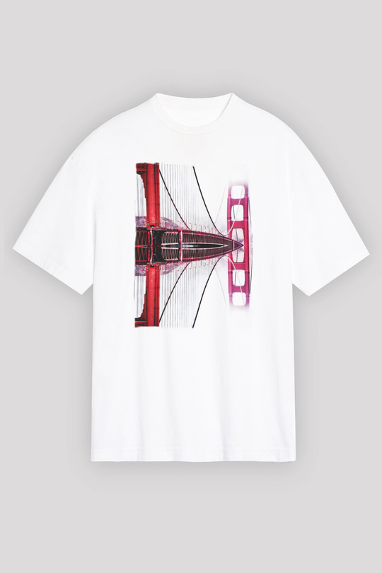 Golden Gate Bridge Beyaz Oversize Tişört Oversize T-shirt - TişörtFabrikası