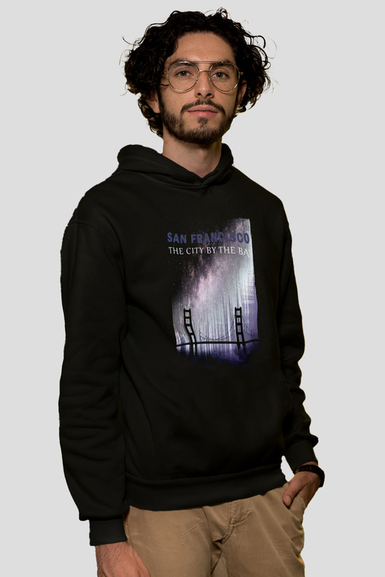 Golden Gate Bridge Siyah Unisex Hoodie