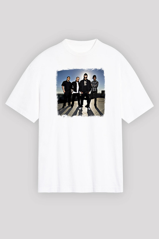 Good Charlotte Baskılı Unisex Beyaz Oversize Tişört