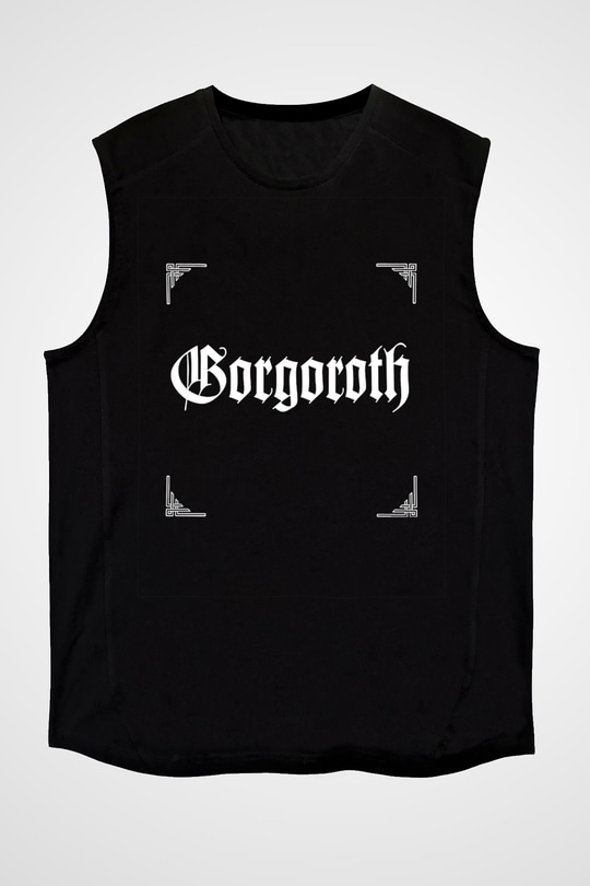 Gorgoroth Baskılı Unisex Siyah Kolsuz Tişört