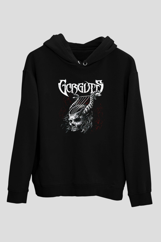 Gorguts Siyah Unisex Kapüşonlu Sweatshirt