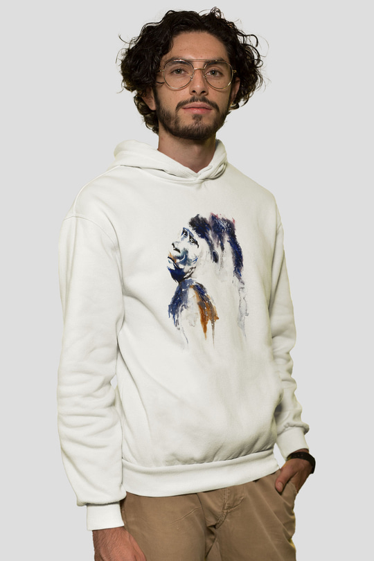 Goril Beyaz Unisex Hoodie