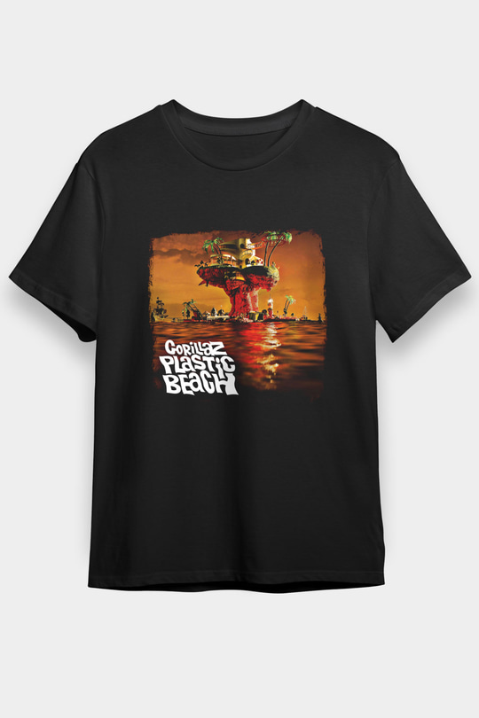 Gorillaz Baskılı Unisex Siyah Tişört